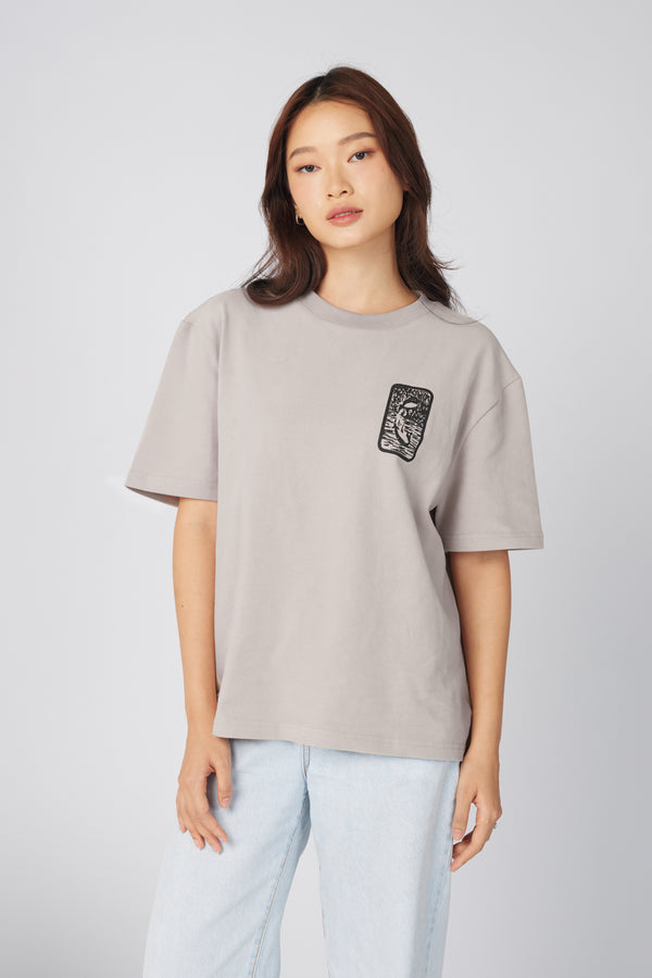 PANTETH Grey Tee with Black Ukiyo-e Print